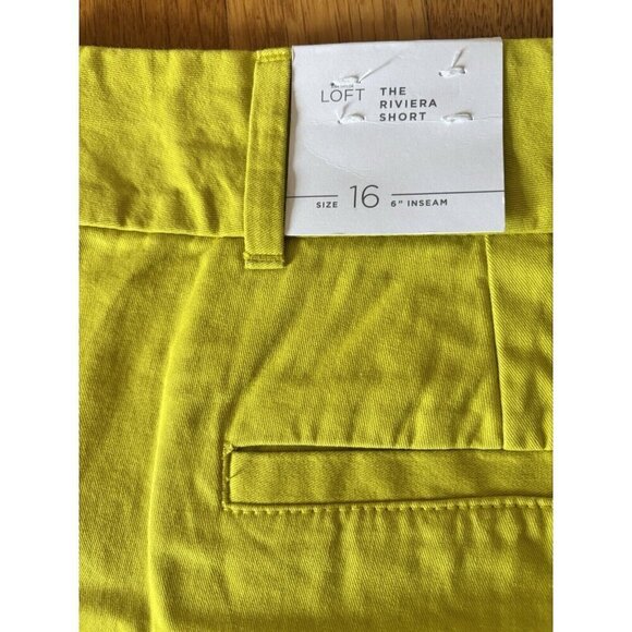 NWT LOFT Womens Size 16 The Riviera Short Green 6" Inseam - Picture 4 of 5